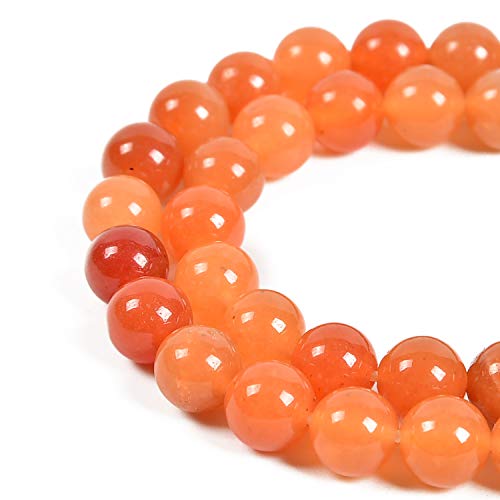 Natürlicher orangefarbener Aventurin-Edelstein, rund, lose Steinperlen für Schmuckherstellung, 39,4 cm, 1 Strang (orangefarbener Aventurin, 4 mm, 90 Perlen), 90 Stück von KLIYBGTHIJTP