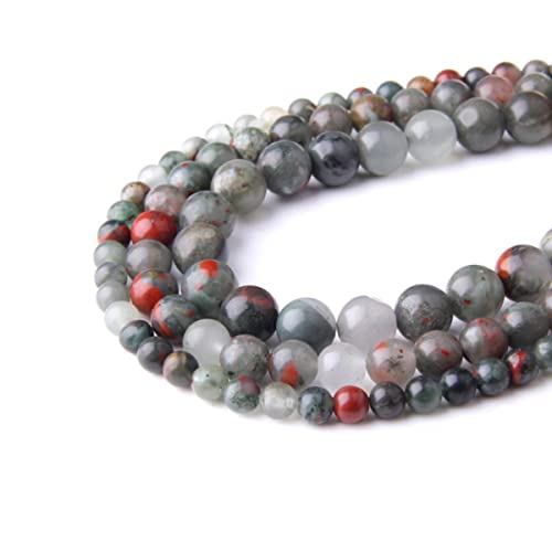 Naturstein, afrikanischer Blutstein, glatt, rund, lose Perlen, Energie-Edelstein, DIY, für Schmuckherstellung, Armband, Halskette, 1 Strang, 38,1 cm Naturstein, afrikanischer Blutstein, glatt, rund, lose Perlen, Energie-Edelstein, DIY, für Schmuckherstellung, Armband, Halskette, 1 Strang, 38,1 cm von KLIYBGTHIJTP