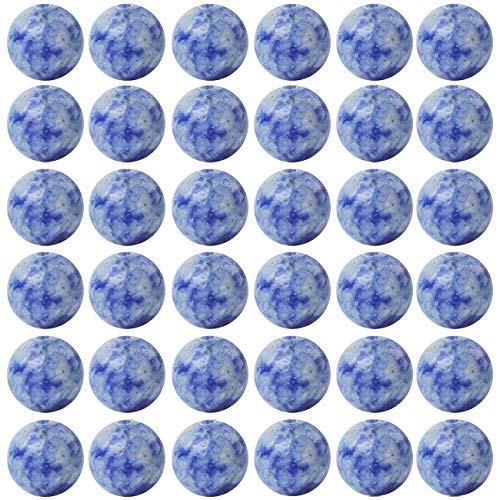 Natursteinperlen, 100 Stück, 10 mm, blau-weiß, Sodalith, rund, Echtstein-Perlen, lose Edelsteinloch, 1 mm, DIY-Charm, glatte Perlen für Armbänder, Halsketten, Ohrringe, Schmuckherstellung (blau-weißer Natursteinperlen, 100 Stück, 10 mm, blau-weiß, Sodalith, rund, Echtstein-Perlen, lose Edelsteinloch, 1 mm, DIY-Charm, glatte Perlen für Armbänder, Halsketten, Ohrringe, Schmuckherstellung (blau-weißer von KLIYBGTHIJTP