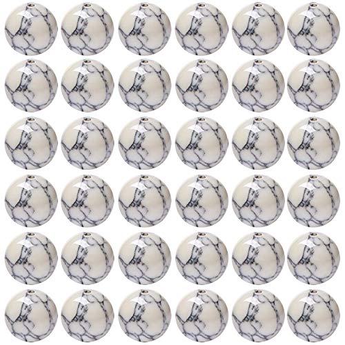 Natursteinperlen, 100 Stück, 6 mm, weißer Howlith, rund, echter Stein, lose Edelstein-Lochgröße, 1 mm, DIY-Charm, glatte Perlen für Armbänder, Halsketten, Ohrringe, Schmuckherstellung (weißer Howlith Natursteinperlen, 100 Stück, 6 mm, weißer Howlith, rund, echter Stein, lose Edelstein-Lochgröße, 1 mm, DIY-Charm, glatte Perlen für Armbänder, Halsketten, Ohrringe, Schmuckherstellung (weißer Howlith von KLIYBGTHIJTP