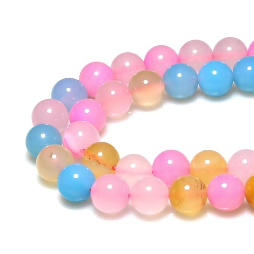 Natursteinperlen, Morgan Achat, rund, lose Perlen für Schmuckherstellung, DIY, Armband, Halskette (10 mm) von KLIYBGTHIJTP