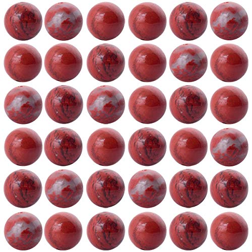 Natursteinperlen, rund, roter Jaspis, 8 mm, echter Jaspis, lose Edelstein-Perlen, Lochgröße 1 mm, glatte Perlen für Armbänder, Halsketten, Ohrringe, Schmuckherstellung, 100 Stück (roter Jaspis) von KLIYBGTHIJTP