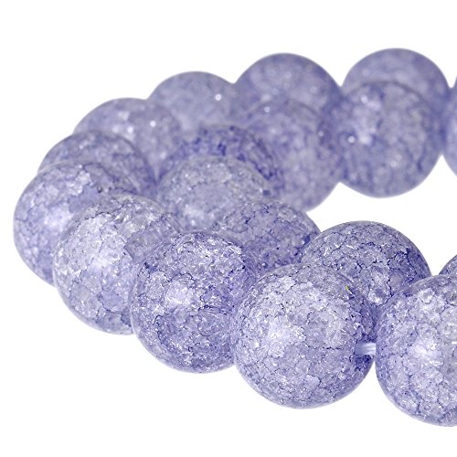 Runde Crackle Druk tschechische Kristallperlen für Schmuckherstellung, 8 mm Strang, Violett von KLIYBGTHIJTP