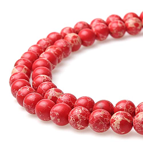 Runde Steinperlen, synthetische rote Türkis, lose Perlen werden im Schmuckdesign verwendet, um Armbänder und Halsketten herzustellen (6 mm) von KLIYBGTHIJTP