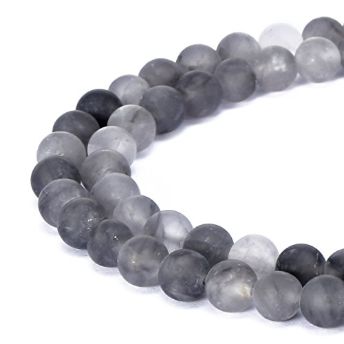Wunderschöne, natürliche fuschiafarbene Achat-Edelstein, matt, rund, lose Perlen für Schmuckherstellung (12 mm, Wolkenquarz) von KLIYBGTHIJTP