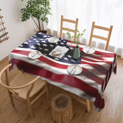 KLJnmbb Feuerwehrmann-Tischdecke, Motiv: amerikanische Flagge, vielseitig, rechteckig, 137 x 183 cm, wasserdicht, wiederverwendbar, für Küche KLJnmbb Feuerwehrmann-Tischdecke, Motiv: amerikanische Flagge, vielseitig, rechteckig, 137 x 183 cm, wasserdicht, wiederverwendbar, für Küche von KLJnmbb