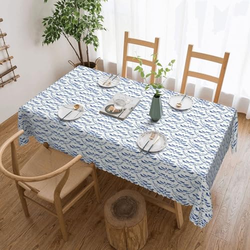KLJnmbb Kleine blaue Wale schwimmende Tischdecke, vielseitig, rechteckig, 137 x 183 cm, wasserdicht, wiederverwendbar, Esstuch, Küche KLJnmbb Kleine blaue Wale schwimmende Tischdecke, vielseitig, rechteckig, 137 x 183 cm, wasserdicht, wiederverwendbar, Esstuch, Küche von KLJnmbb