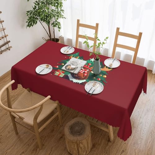 KLJnmbb Lustige Tischdecke mit weihnachtlichem Elch-Druck, vielseitig, rechteckig, wasserdicht, wiederverwendbar, für Küche KLJnmbb Lustige Tischdecke mit weihnachtlichem Elch-Druck, vielseitig, rechteckig, wasserdicht, wiederverwendbar, für Küche von KLJnmbb