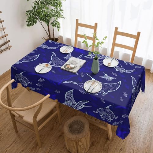 KLJnmbb Manta Ray and Fish Print Vielseitige, rechteckige Tischdecke, 137 x 183 cm, wasserdicht, wiederverwendbar, Esstuch, Küche KLJnmbb Manta Ray and Fish Print Vielseitige, rechteckige Tischdecke, 137 x 183 cm, wasserdicht, wiederverwendbar, Esstuch, Küche von KLJnmbb
