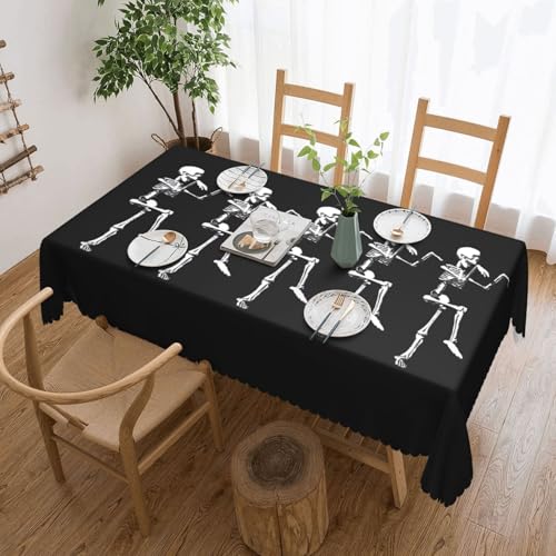 KLJnmbb Rechteckige Tischdecke, Halloween, Skelett-Totenkopf-Druck, vielseitig, 137 x 183 cm, wasserdicht, wiederverwendbar, für Küche KLJnmbb Rechteckige Tischdecke, Halloween, Skelett-Totenkopf-Druck, vielseitig, 137 x 183 cm, wasserdicht, wiederverwendbar, für Küche von KLJnmbb