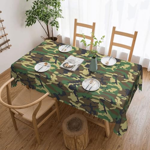 KLJnmbb Rechteckige Tischdecke, Militär-Tarnmuster, vielseitig, 137 x 183 cm, wasserdicht, wiederverwendbar, Esstuch, Küche KLJnmbb Rechteckige Tischdecke, Militär-Tarnmuster, vielseitig, 137 x 183 cm, wasserdicht, wiederverwendbar, Esstuch, Küche von KLJnmbb