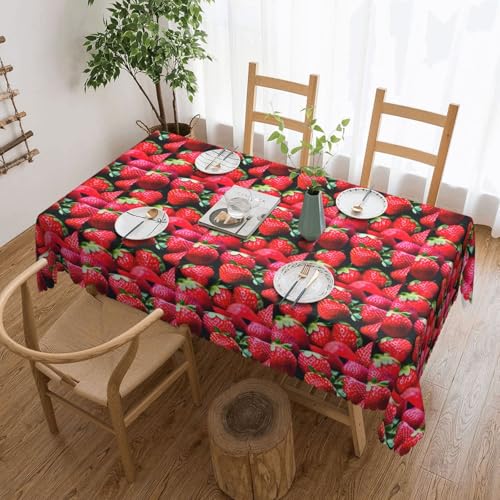 KLJnmbb Rechteckige Tischdecke, Motiv: frische Erdbeere, 137 x 183 cm, wasserdicht, wiederverwendbar, für Küche KLJnmbb Rechteckige Tischdecke, Motiv: frische Erdbeere, 137 x 183 cm, wasserdicht, wiederverwendbar, für Küche von KLJnmbb