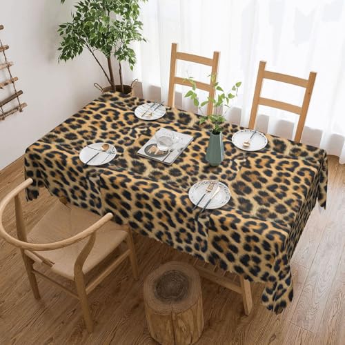 KLJnmbb Rechteckige Tischdecke, raues Leopardenmuster, wasserdicht, wiederverwendbar, für Küche, 137 x 183 cm KLJnmbb Rechteckige Tischdecke, raues Leopardenmuster, wasserdicht, wiederverwendbar, für Küche, 137 x 183 cm von KLJnmbb