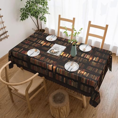 KLJnmbb Tischdecke, Bücherregal, Buchdruck, vielseitig, rechteckig, 137 x 183 cm, wasserdicht, wiederverwendbar, Esstuch, Küche KLJnmbb Tischdecke, Bücherregal, Buchdruck, vielseitig, rechteckig, 137 x 183 cm, wasserdicht, wiederverwendbar, Esstuch, Küche von KLJnmbb
