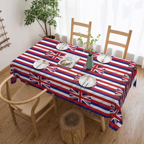 KLJnmbb Tischdecke, Motiv: Flagge von Hawaii, amerikanischer Druck, vielseitig, rechteckig, 137 x 183 cm, wasserdicht, wiederverwendbar, für Küche KLJnmbb Tischdecke, Motiv: Flagge von Hawaii, amerikanischer Druck, vielseitig, rechteckig, 137 x 183 cm, wasserdicht, wiederverwendbar, für Küche von KLJnmbb