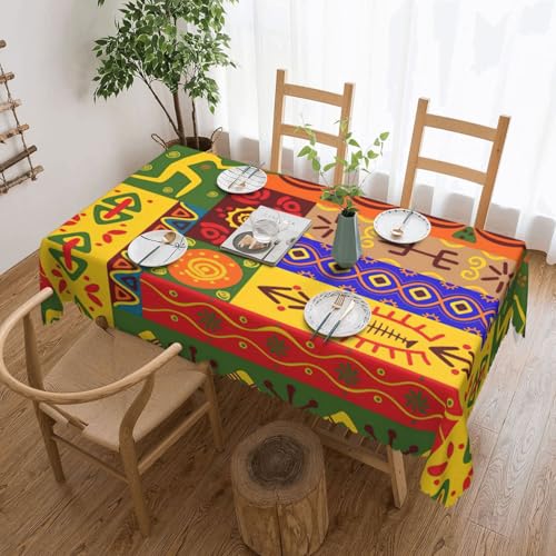 KLJnmbb Tischdecke, Motiv: afrikanische Nationalmuster, vielseitig, rechteckig, 137 x 183 cm, wasserdicht, wiederverwendbar, Esstuch, Küche KLJnmbb Tischdecke, Motiv: afrikanische Nationalmuster, vielseitig, rechteckig, 137 x 183 cm, wasserdicht, wiederverwendbar, Esstuch, Küche von KLJnmbb