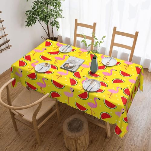 KLJnmbb Tischdecke, rechteckig, wasserdicht, wiederverwendbar, Motiv: rosa Flamingo und Wassermelone, 137 x 183 cm, für Küche KLJnmbb Tischdecke, rechteckig, wasserdicht, wiederverwendbar, Motiv: rosa Flamingo und Wassermelone, 137 x 183 cm, für Küche von KLJnmbb