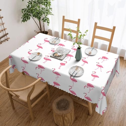 KLJnmbb Vielseitige, rechteckige Tischdecke, Flamingos auf weißem Druck, 137 x 183 cm, wasserdicht, wiederverwendbar, Esstuch, Küche KLJnmbb Vielseitige, rechteckige Tischdecke, Flamingos auf weißem Druck, 137 x 183 cm, wasserdicht, wiederverwendbar, Esstuch, Küche von KLJnmbb