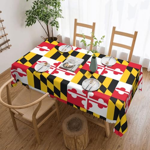 KLJnmbb Vielseitige, rechteckige Tischdecke, Motiv: Flagge von Maryland, wasserdicht, wiederverwendbar, für Küche, 137 x 183 cm KLJnmbb Vielseitige, rechteckige Tischdecke, Motiv: Flagge von Maryland, wasserdicht, wiederverwendbar, für Küche, 137 x 183 cm von KLJnmbb
