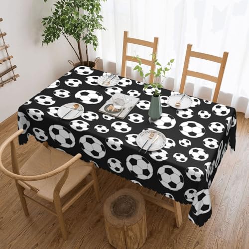KLJnmbb Vielseitige, rechteckige Tischdecke, Motiv: Fußball, schwarz, 137 x 183 cm, wasserdicht, wiederverwendbar, für Küche KLJnmbb Vielseitige, rechteckige Tischdecke, Motiv: Fußball, schwarz, 137 x 183 cm, wasserdicht, wiederverwendbar, für Küche von KLJnmbb