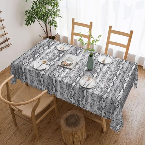 KLJnmbb Vielseitige, rechteckige Tischdecke, Schlangenhautmuster, 137 x 183 cm, wasserdicht, wiederverwendbar, für Küche, Schwarz und Weiß KLJnmbb Vielseitige, rechteckige Tischdecke, Schlangenhautmuster, 137 x 183 cm, wasserdicht, wiederverwendbar, für Küche, Schwarz und Weiß von KLJnmbb