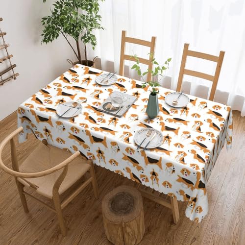 KLJnmbb Vielseitige, rechteckige Tischdecke mit Beagle-Hunde-Motiv, wasserdicht, wiederverwendbar, für Küche KLJnmbb Vielseitige, rechteckige Tischdecke mit Beagle-Hunde-Motiv, wasserdicht, wiederverwendbar, für Küche von KLJnmbb