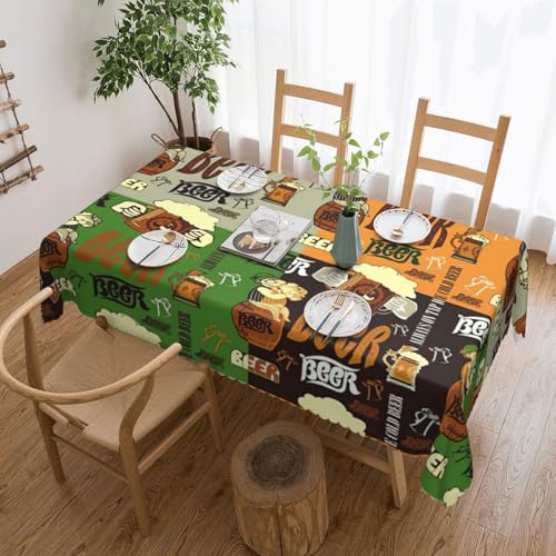 KLJnmbb Vielseitige, rechteckige Tischdecke mit Bierdruck, 137 x 183 cm, wasserdicht, wiederverwendbar, für Küche KLJnmbb Vielseitige, rechteckige Tischdecke mit Bierdruck, 137 x 183 cm, wasserdicht, wiederverwendbar, für Küche von KLJnmbb
