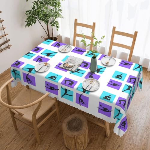 KLJnmbb Vielseitige, rechteckige Tischdecke mit Gymnastik-Spieldruck, 137 x 183 cm, wasserdicht, wiederverwendbar, für Küche KLJnmbb Vielseitige, rechteckige Tischdecke mit Gymnastik-Spieldruck, 137 x 183 cm, wasserdicht, wiederverwendbar, für Küche von KLJnmbb