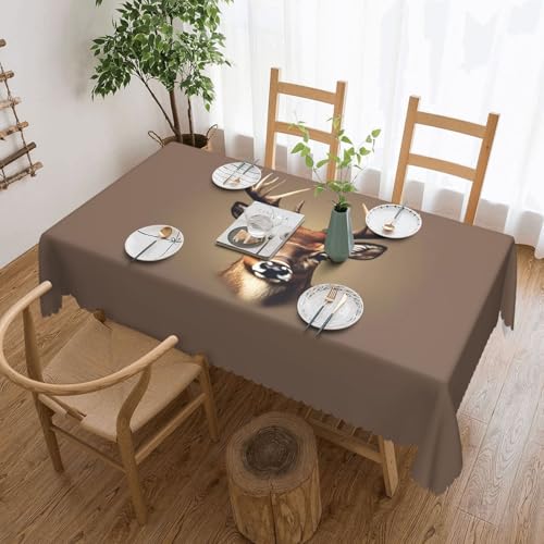 KLJnmbb Vielseitige, rechteckige Tischdecke mit Hirschkopf-Druck, 137 x 183 cm, wasserdicht, wiederverwendbar, Esstuch, Küche KLJnmbb Vielseitige, rechteckige Tischdecke mit Hirschkopf-Druck, 137 x 183 cm, wasserdicht, wiederverwendbar, Esstuch, Küche von KLJnmbb