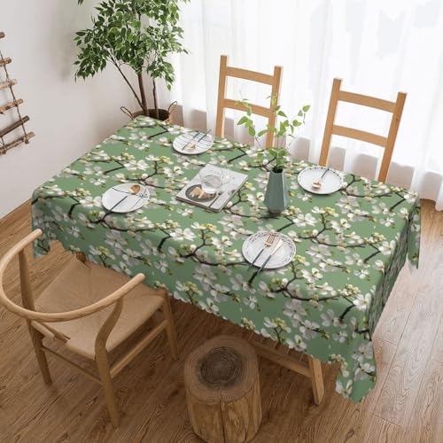 KLJnmbb Vielseitige, rechteckige Tischdecke mit Hundeholzblüten-Aufdruck, 137 x 183 cm, wasserdicht, wiederverwendbar, für Küche KLJnmbb Vielseitige, rechteckige Tischdecke mit Hundeholzblüten-Aufdruck, 137 x 183 cm, wasserdicht, wiederverwendbar, für Küche von KLJnmbb