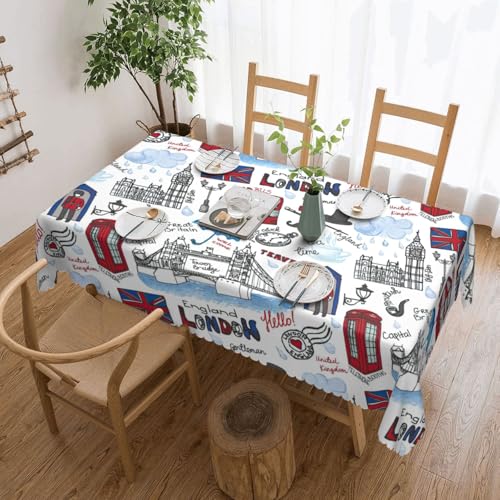 KLJnmbb Vielseitige, rechteckige Tischdecke mit London-Druck, 137 x 183 cm, wasserdicht, wiederverwendbar, für Küche KLJnmbb Vielseitige, rechteckige Tischdecke mit London-Druck, 137 x 183 cm, wasserdicht, wiederverwendbar, für Küche von KLJnmbb