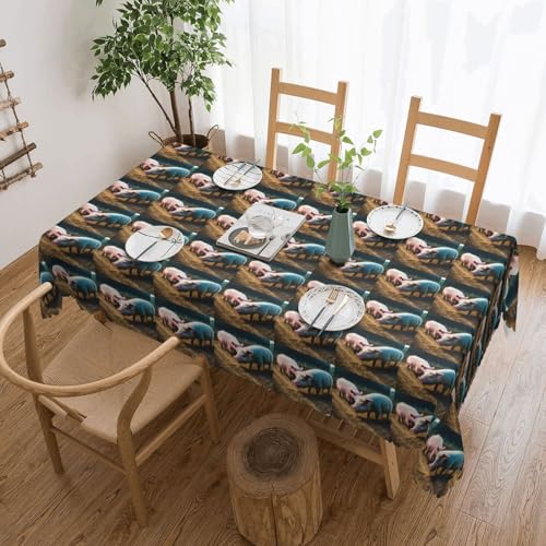KLJnmbb Vielseitige, rechteckige Tischdecke mit Schweinefarm-Motiv, wasserdicht, wiederverwendbar, für Küche, 137 x 183 cm KLJnmbb Vielseitige, rechteckige Tischdecke mit Schweinefarm-Motiv, wasserdicht, wiederverwendbar, für Küche, 137 x 183 cm von KLJnmbb