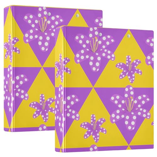 2 Stück Rundringe Ordner 1 und 1/2 Zoll Lila Gelb Dreiecksformen Lilien mit Klemmbrett 1/2 Packung Ordner Schulhefter 200 Blatt 2 Stück Rundringe Ordner 1 und 1/2 Zoll Lila Gelb Dreiecksformen Lilien mit Klemmbrett 1/2 Packung Ordner Schulhefter 200 Blatt von KLL