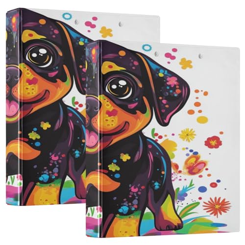 3-Ring-Binder 3,8 cm, niedlicher Rottweiler-Hund mit Klemmbrett, 1/2 Packung Ordner, Schulbedarf, Ordner, 200 Blatt, 2 Stück 3-Ring-Binder 3,8 cm, niedlicher Rottweiler-Hund mit Klemmbrett, 1/2 Packung Ordner, Schulbedarf, Ordner, 200 Blatt, 2 Stück von KLL
