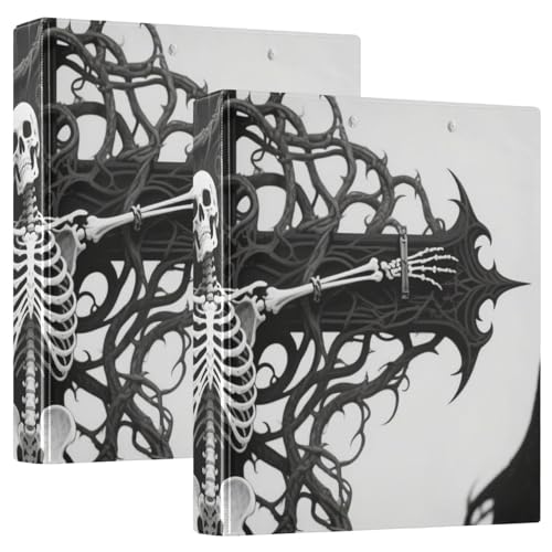 3-Ring-Ordner 3,8 cm Gothic Schwarz Totenkopf Kreuz mit Klemmbrett 1/2 Pack Schulbedarf Binder Hardcover 2 Stück 3-Ring-Ordner 3,8 cm Gothic Schwarz Totenkopf Kreuz mit Klemmbrett 1/2 Pack Schulbedarf Binder Hardcover 2 Stück von KLL