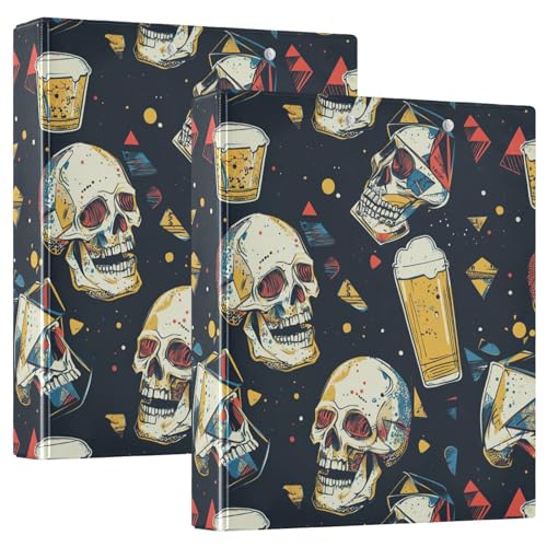 3-Ring-Ordner 3,8 cm Totenköpfe trinken Bier Geometrischer Stil mit Klemmbrett 1/2 Packung Ordner Schulbedarf Binder Hardcover 2 Stück 3-Ring-Ordner 3,8 cm Totenköpfe trinken Bier Geometrischer Stil mit Klemmbrett 1/2 Packung Ordner Schulbedarf Binder Hardcover 2 Stück von KLL