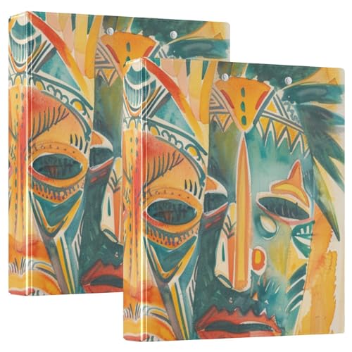 3-Ring-Ordner mit 3 Ringen, 3,8 cm, Mexiko, Cinco De Mayo, Doodle bunte Masken mit Klemmbrett, 1/2er-Pack, Schulhefter Hardcover, 2 Stück 3-Ring-Ordner mit 3 Ringen, 3,8 cm, Mexiko, Cinco De Mayo, Doodle bunte Masken mit Klemmbrett, 1/2er-Pack, Schulhefter Hardcover, 2 Stück von KLL