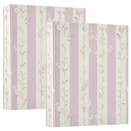 3 Ringbücher 3,8 cm, Hellviolett und Streifen, Blumenmuster mit Taschen, 1/2 Packung, Ordner für Schule, Hardcover, 2 Stück 3 Ringbücher 3,8 cm, Hellviolett und Streifen, Blumenmuster mit Taschen, 1/2 Packung, Ordner für Schule, Hardcover, 2 Stück von KLL