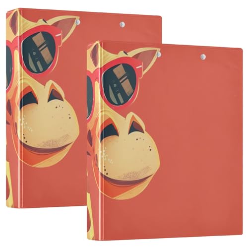3-Ringe Binder 3,8cm Giraffe Rot Cartoon Cool mit Klemmbrett 1/2 Stück Schulhefter 200 Blatt 2 Stück 3-Ringe Binder 3,8cm Giraffe Rot Cartoon Cool mit Klemmbrett 1/2 Stück Schulhefter 200 Blatt 2 Stück von KLL
