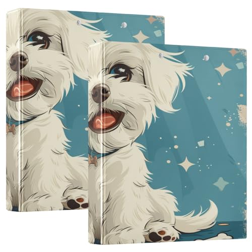 3-Ringe Ordner 1 und 1/2 Zoll süßer weißer Hund mit Klemmbrett 1/2 Stück Schulhefter Hardcover 2 Stück 3-Ringe Ordner 1 und 1/2 Zoll süßer weißer Hund mit Klemmbrett 1/2 Stück Schulhefter Hardcover 2 Stück von KLL