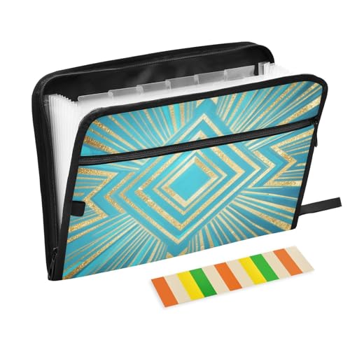 Abstract Art Lines Quadratischer Dokumenten-Organizer aus Kunststoff, 13 Fächer, A4, Briefgröße mit Reißverschluss, für Zuhause, Büro, Ordner mit Etiketten, Blau Abstract Art Lines Quadratischer Dokumenten-Organizer aus Kunststoff, 13 Fächer, A4, Briefgröße mit Reißverschluss, für Zuhause, Büro, Ordner mit Etiketten, Blau von KLL