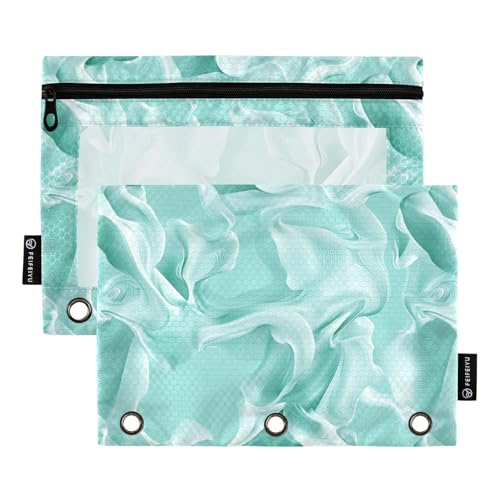 Aesthetic Mint-Türkis Ordnertaschen mit 3 Löchern für Ringbinder, Aufbewahrung mit drei Ringen, für Schule, Büro, Dokumenten-Organizer Aesthetic Mint-Türkis Ordnertaschen mit 3 Löchern für Ringbinder, Aufbewahrung mit drei Ringen, für Schule, Büro, Dokumenten-Organizer von KLL