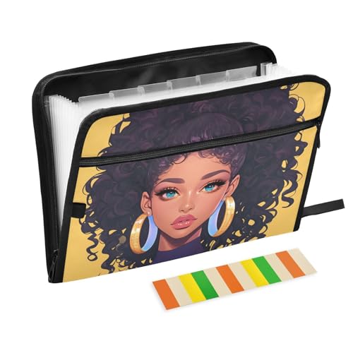 Afrikanische Schönheit, erweiterbare Aktenordner, 13 Taschen, A4, Briefgröße mit Reißverschluss, für Papiere, Fächermappen, Akkordeon para guardar Afrikanische Schönheit, erweiterbare Aktenordner, 13 Taschen, A4, Briefgröße mit Reißverschluss, für Papiere, Fächermappen, Akkordeon para guardar von KLL