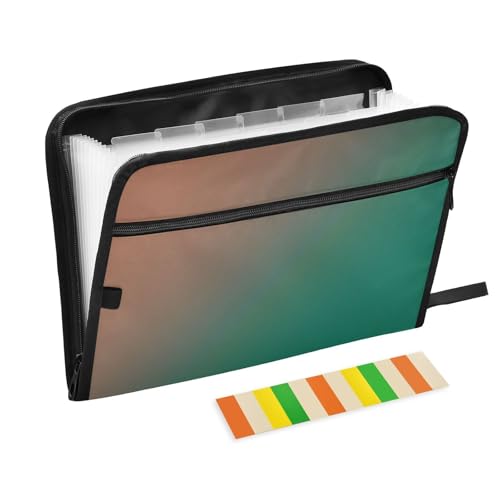 Akkordeanische Aktenordner, A4-Größe, Organizer mit Ordnern mit Taschen für Ingenieure, Militär, Kupfer, Smaragd von KLL