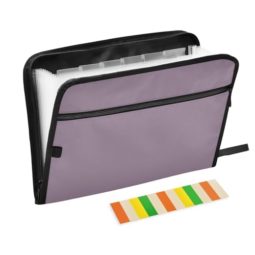 Akkordeon-Aktenordner, A4-Format, Akkordeon mit Taschen für Medizin, Studenten, Krankenhaus, gedecktes Mauve von KLL