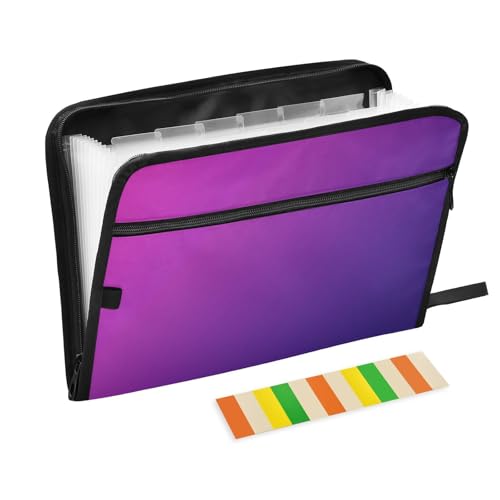 Akkordeon-Aktenordner, A4-Größe, erweiterbar, mit Taschen, für Ärzte, Klassenzimmer, Magenta, Magenta, Magenta von KLL