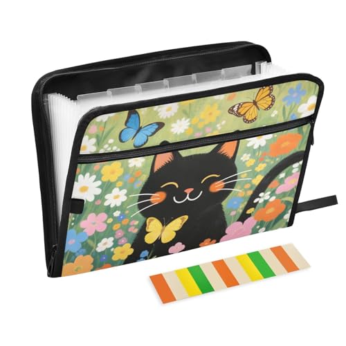 Akkordeon-Aktenordner für Ölgemälde, Garten, Katze, 13 Taschen, A4, Briefgröße mit Reißverschluss, für Bürobedarf, Aktenordner mit Reißverschluss Akkordeon-Aktenordner für Ölgemälde, Garten, Katze, 13 Taschen, A4, Briefgröße mit Reißverschluss, für Bürobedarf, Aktenordner mit Reißverschluss von KLL