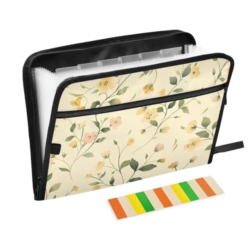 Akkordeon-Ordner mit Blumen, 13 Taschen, A4, Briefgröße mit Reißverschluss, für Bürobedarf, Aktenordner, Jacke, Carpeta de Akkordeon-Ordner mit Blumen, 13 Taschen, A4, Briefgröße mit Reißverschluss, für Bürobedarf, Aktenordner, Jacke, Carpeta de von KLL