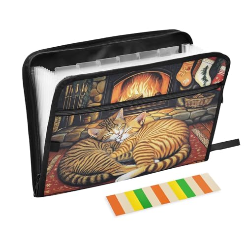 Aktenordner, A4-Größe, mehrere Taschen, Ordner mit Taschen für Kinderkrankenschwestern, Militär, Herdseite, Katze, Siesta: Cozy Cats by The Fire Aktenordner, A4-Größe, mehrere Taschen, Ordner mit Taschen für Kinderkrankenschwestern, Militär, Herdseite, Katze, Siesta: Cozy Cats by The Fire von KLL