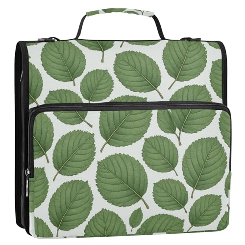 Aktenordner mit 3 Ringen, mit Griff und abnehmbarem Schultergurt, inklusive Reißverschlusstasche, Dokumenten-Organizer-Tasche für Schule/Büro, Grün von KLL